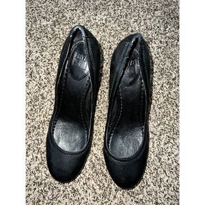 Frye Carson Mid Heel Pump Black Leather Women’s Size 9 Shoes